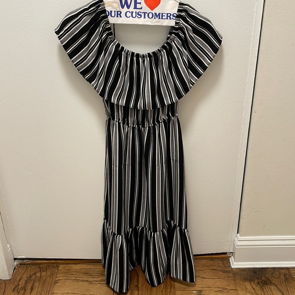 Aqua strip dress